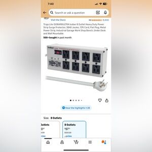 🆕 Surge Protector Tripp Lite - ISOBAR8ULTRA 8 AC Outlets 12 ft. #1 Seller